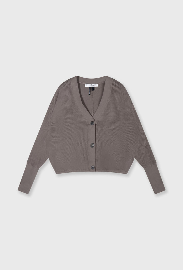 Rozpinany kardigan w kolorze taupe