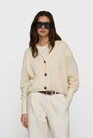 Lekki rozpinany kardigan w kolorze ecru