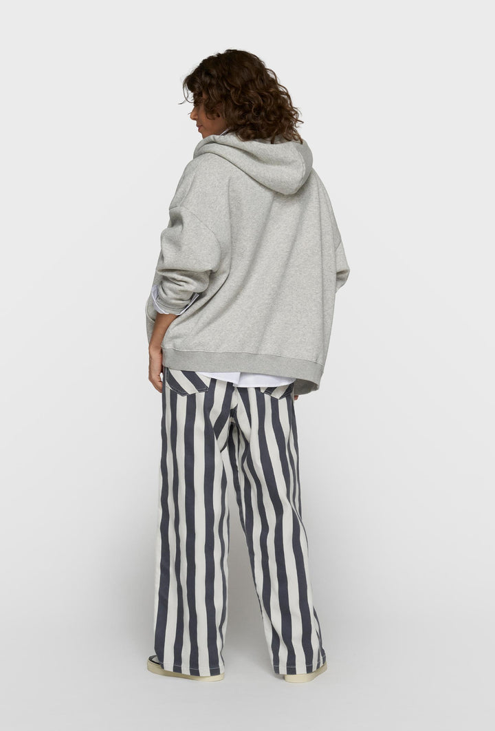 Rozpinana bluza oversize z kapturem szary melanż