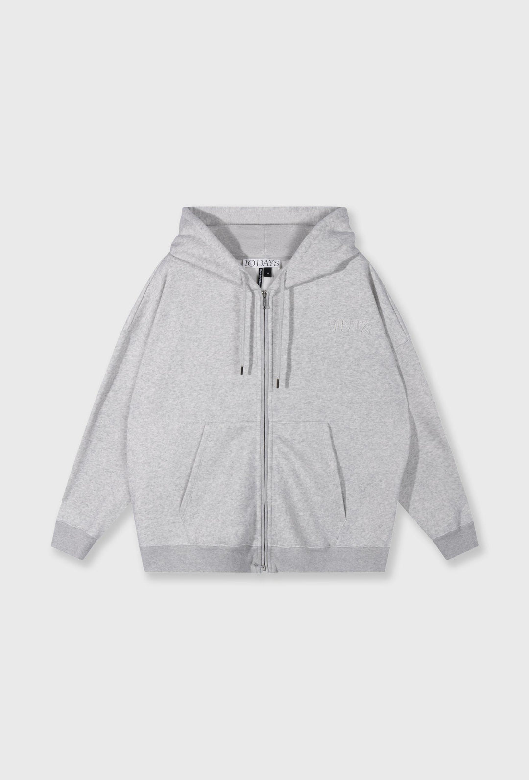 Rozpinana bluza oversize z kapturem szary melanż