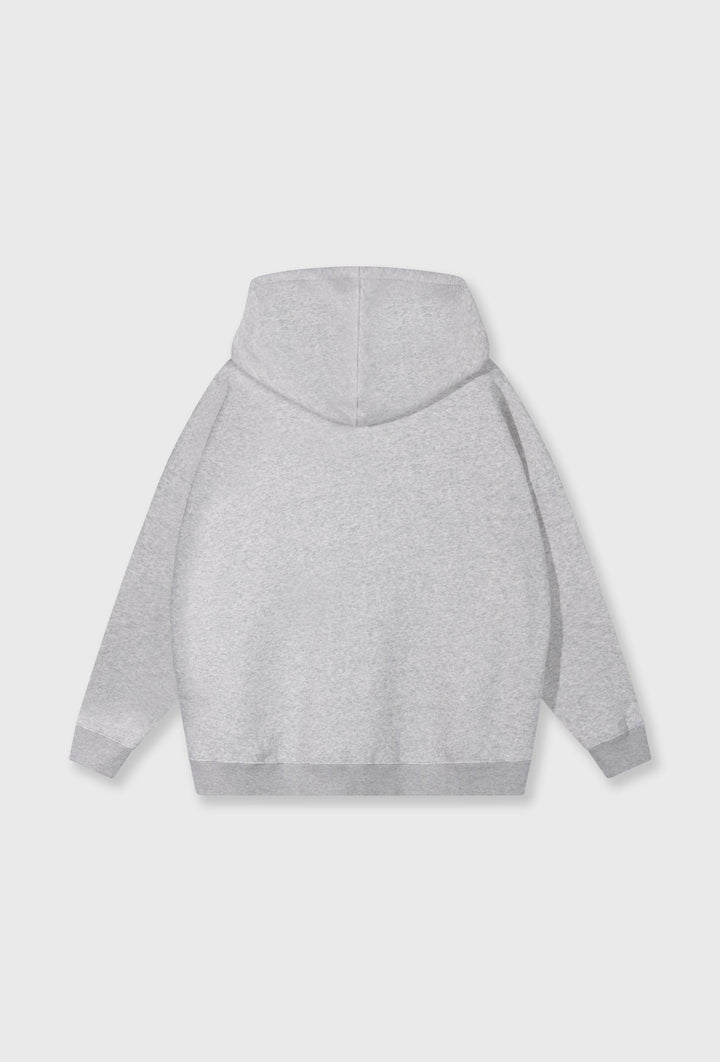 Rozpinana bluza oversize z kapturem szary melanż