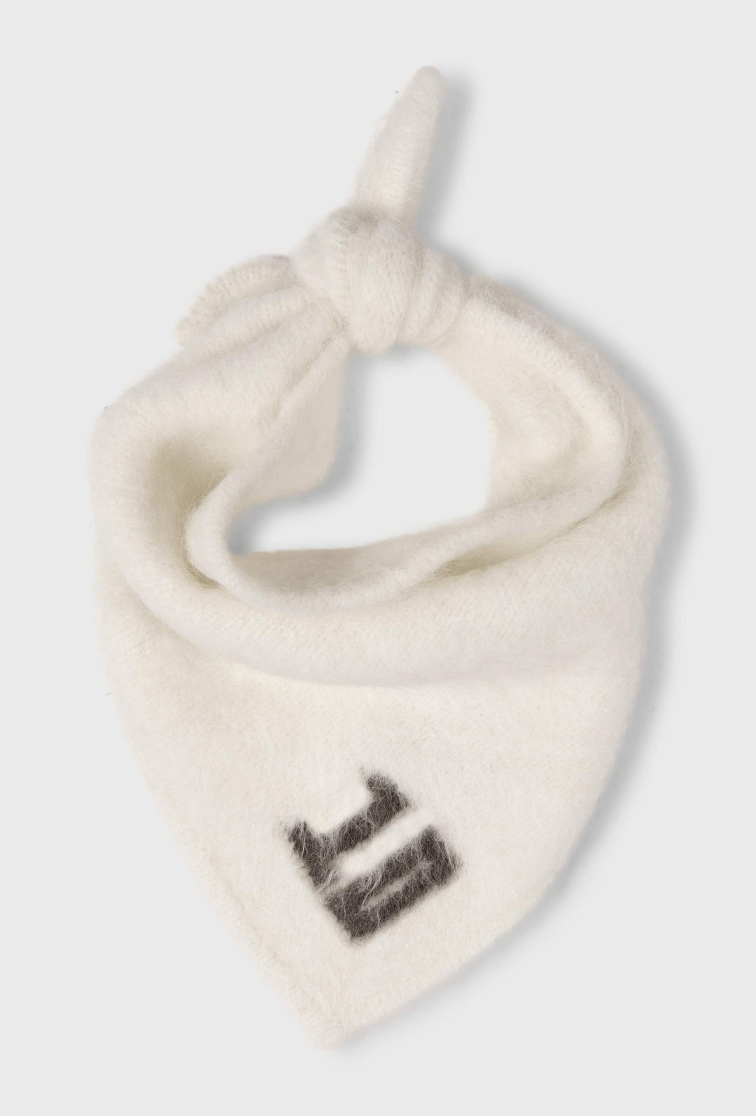 Ecru wełniana chusta 10DAYS z wiązaniem i logo