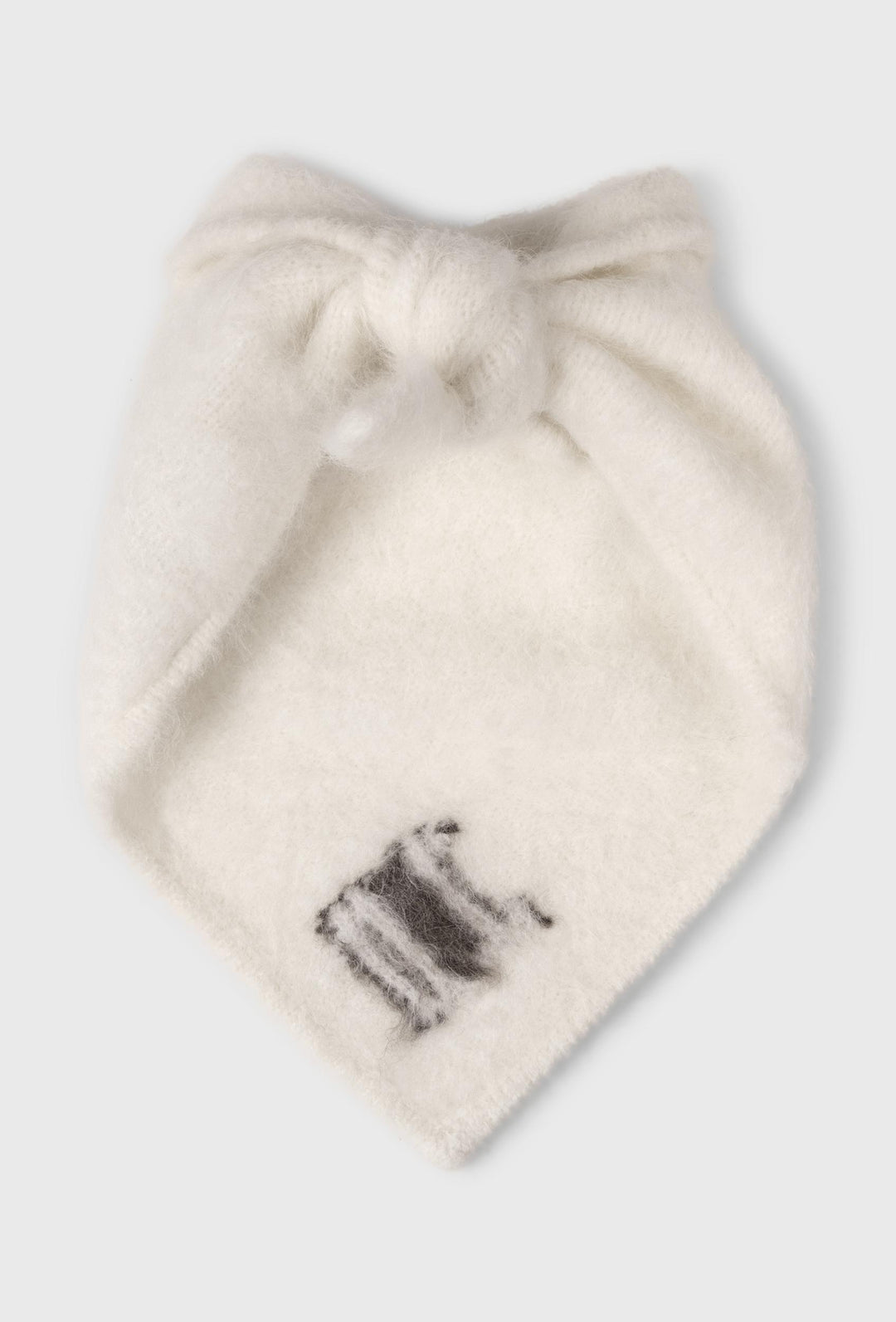 Ecru wełniana chusta 10DAYS z wiązaniem i logo