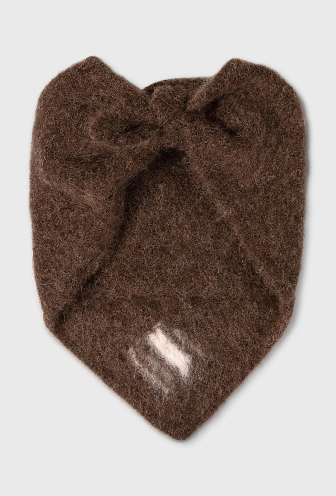 Brązowa wełniana chusta 10DAYS z wiązaniem i logo