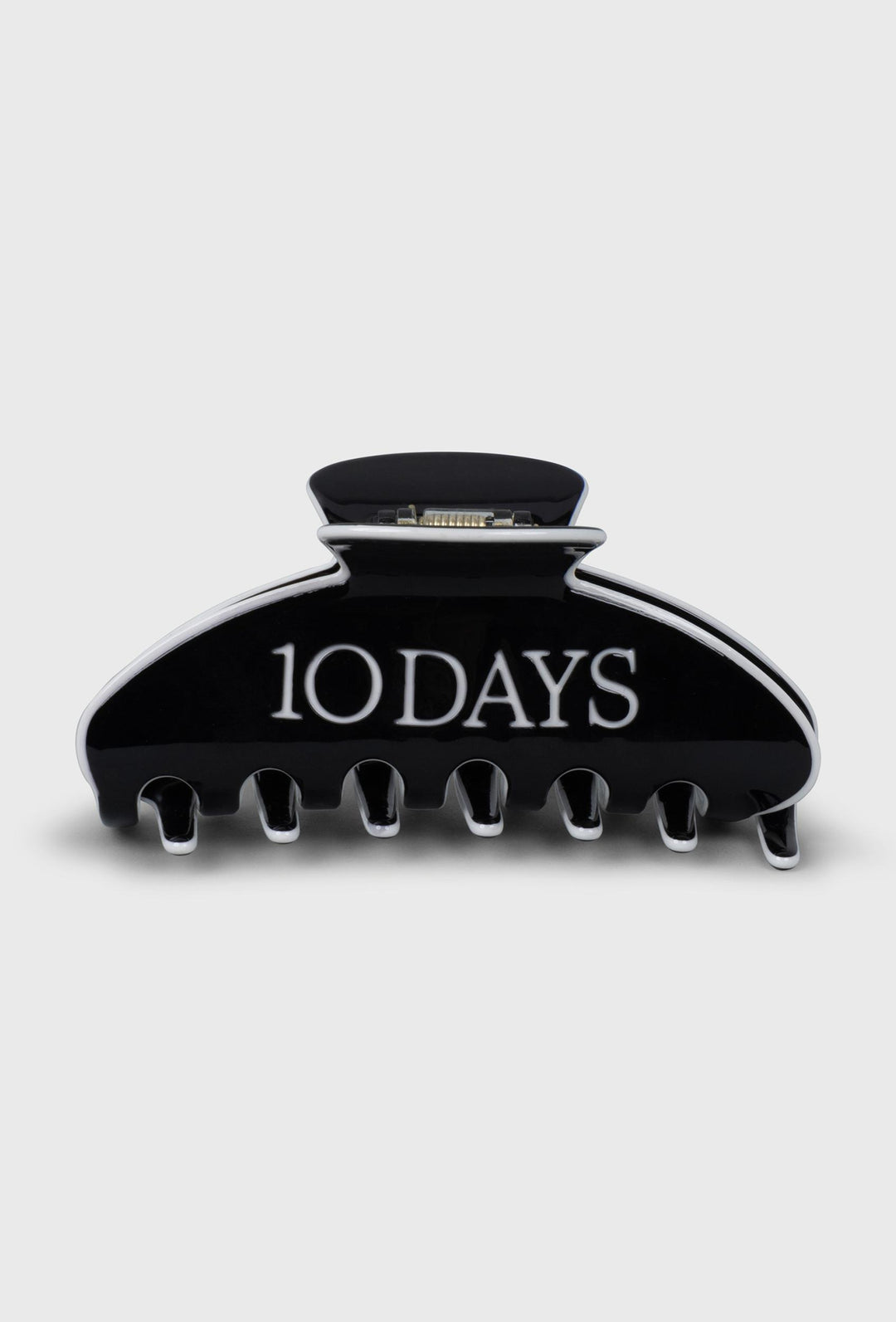 Czarna klamra do włosów 10DAYS z kontrastowym logo