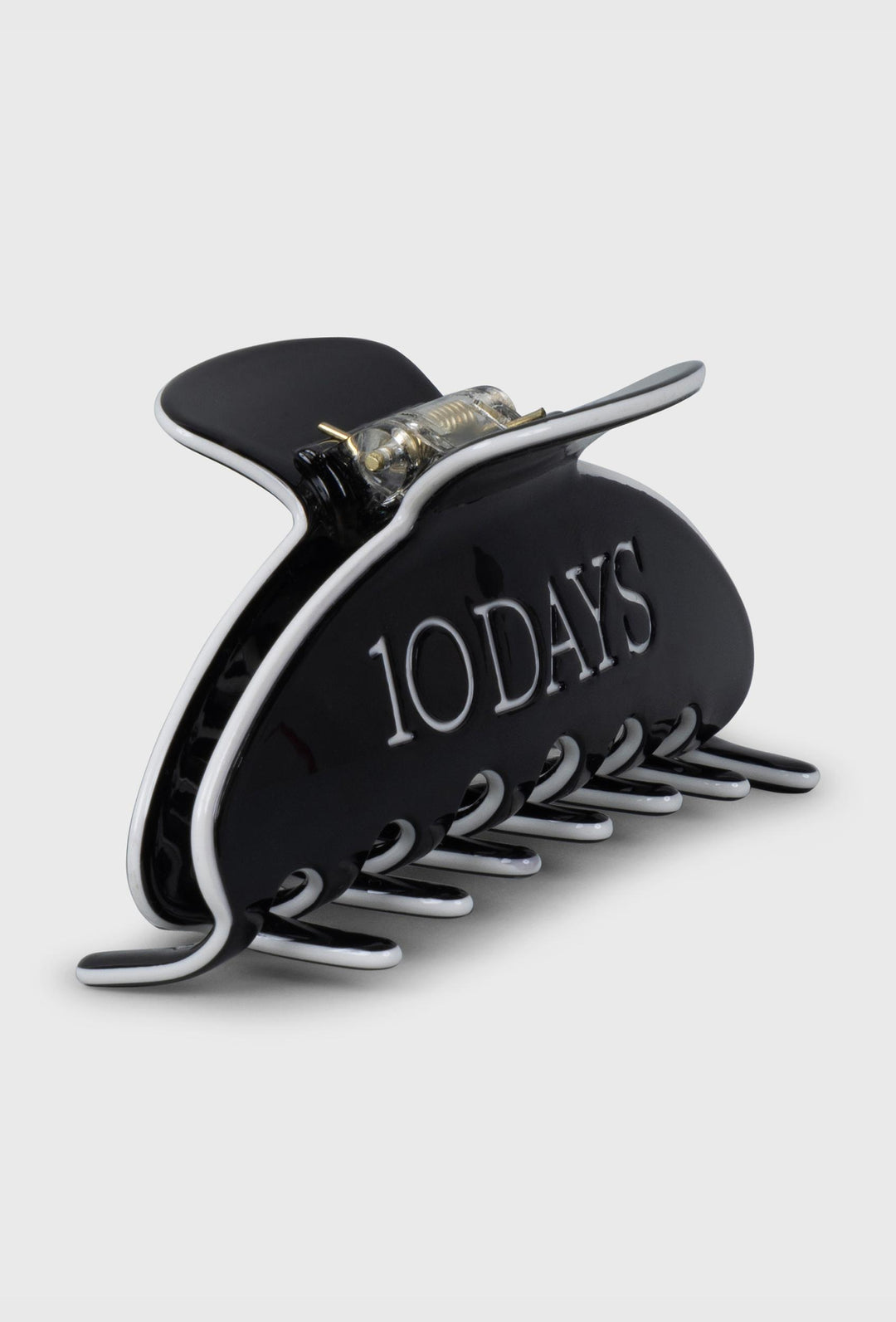 Czarna klamra do włosów 10DAYS z kontrastowym logo