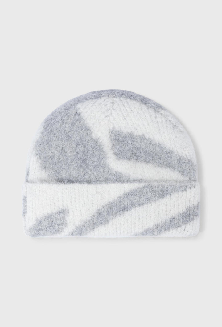 Czapka beanie w szaro-biały wzór 10DAYS