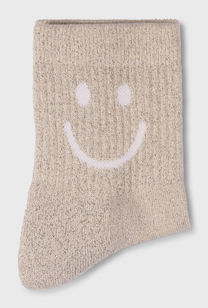 Skarpetki z połyskiem i motywem smile