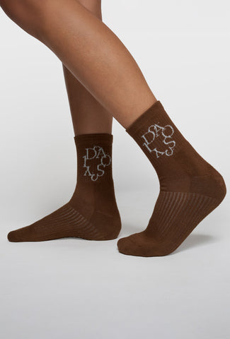 Skarpetki z prążkowanej dzianiny z haftowanym logo
