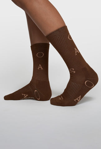 Brązowe skarpetki 10DAYS z literowym wzorem