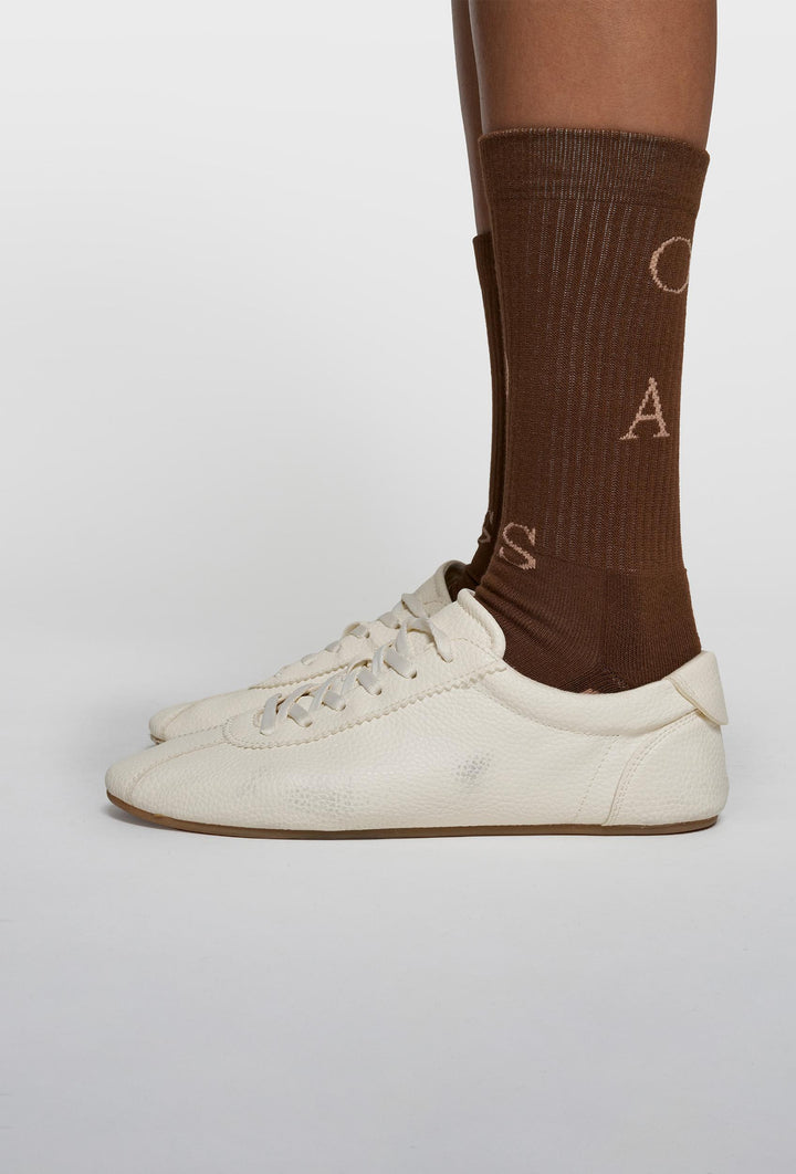 Brązowe skarpetki 10DAYS z literowym wzorem