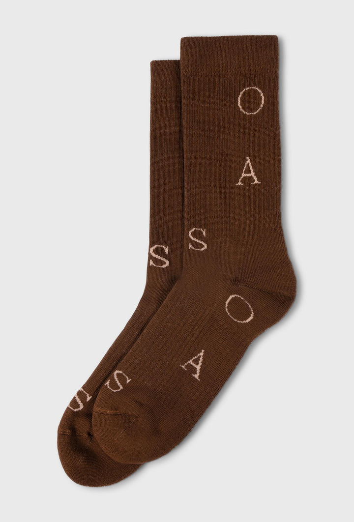 Brązowe skarpetki 10DAYS z literowym wzorem