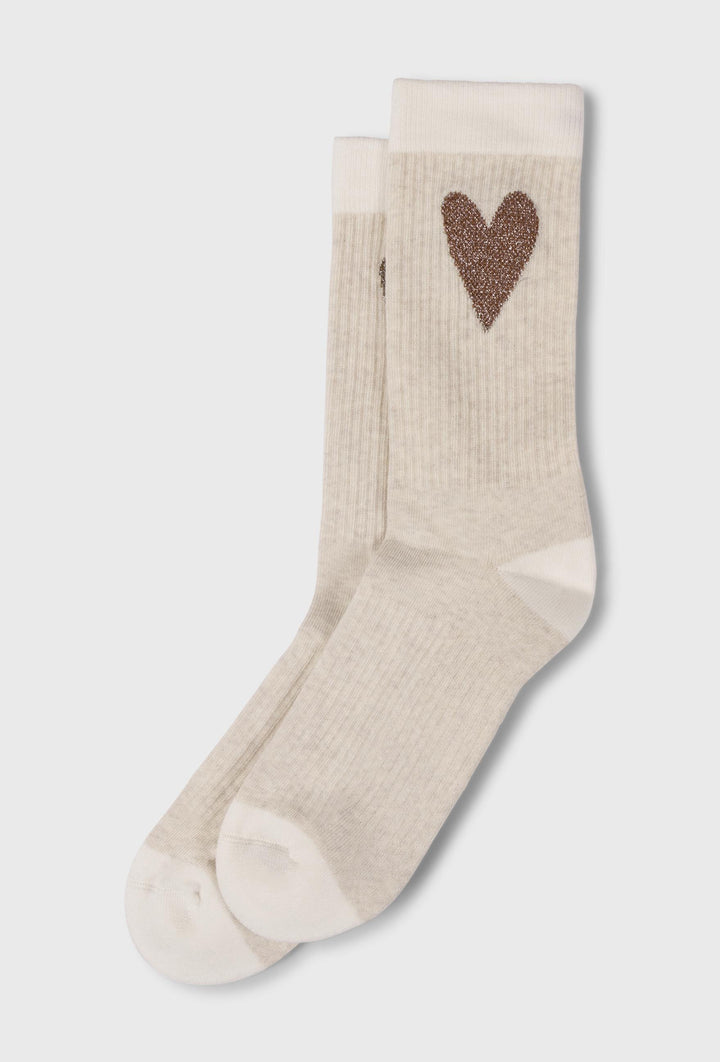 Beżowe skarpetki 10DAYS z motywem serca