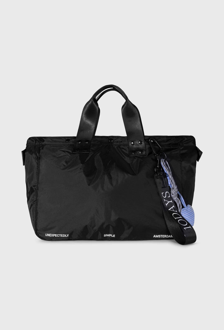 Czarna torba shopper z szerokim paskiem 10DAYS