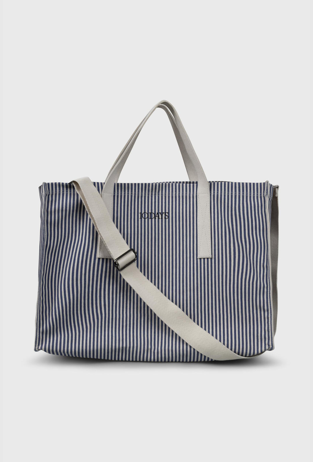 Torba shopper w szarym kolorze w paski