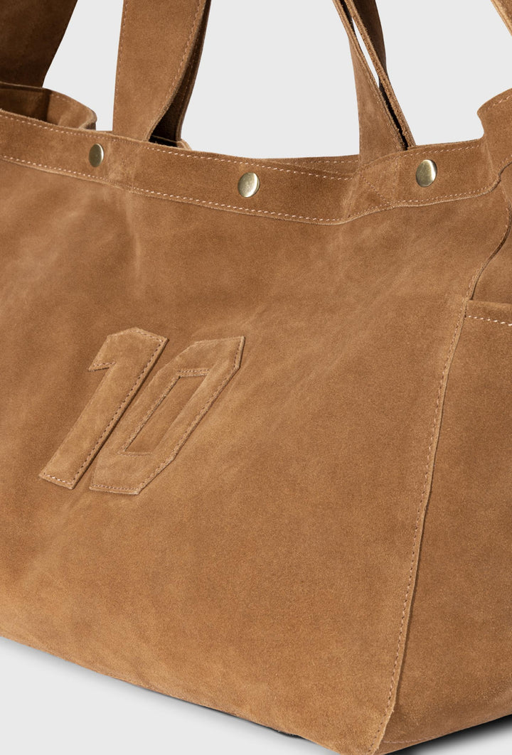 Torba shopper z miękkiego brązowego zamszu