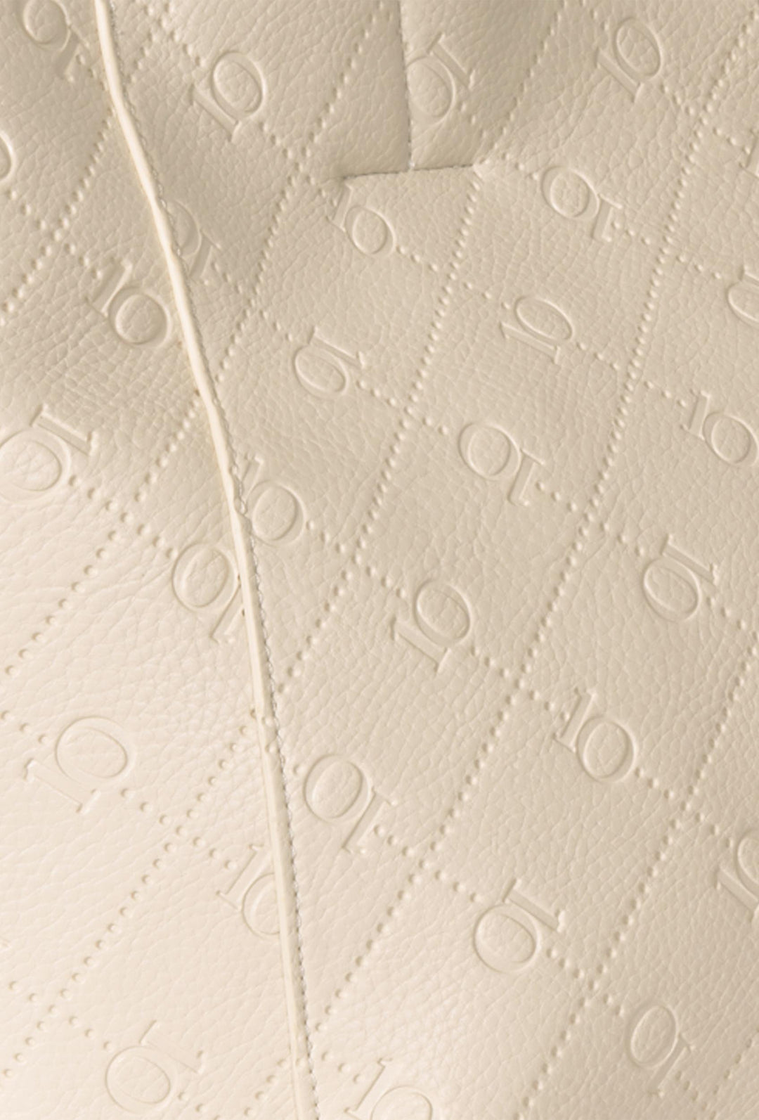 Beżowa pikowana torba shopper 10DAYS z tłoczonym logo