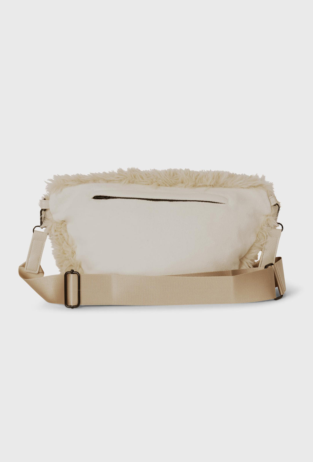Beżowa saszetka futrzana 10DAYS z regulowanym paskiem