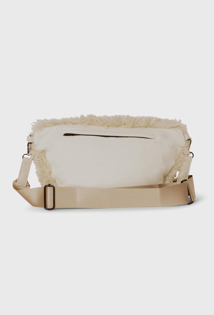 Beżowa saszetka futrzana 10DAYS z regulowanym paskiem