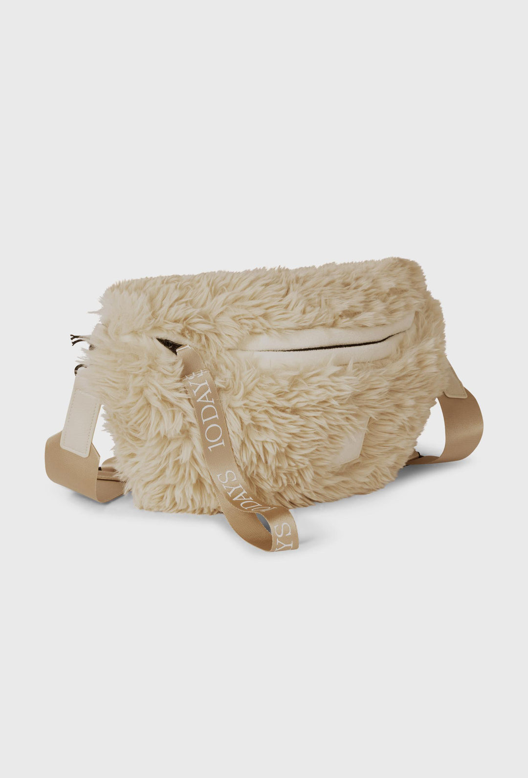 Beżowa saszetka futrzana 10DAYS z regulowanym paskiem