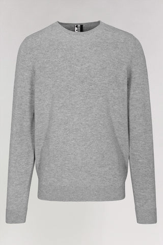 Szary klasyczny sweter z wełny