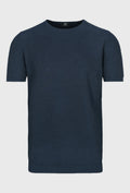 T-shirt w granatowym kolorze z bawełny i lnu