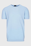 T-shirt w niebieskim kolorze z bawełny i lnu