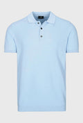 Polo bluzka w niebieskim kolorze z bawełny i lnu
