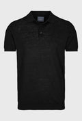 Lniana bluzka polo w kolorze czarnym