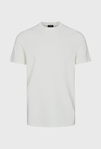 Minimalistyczny biały t-shirt premium o gładkiej strukturze