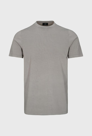 Szary gładki t-shirt męski z luksusowej dzianiny