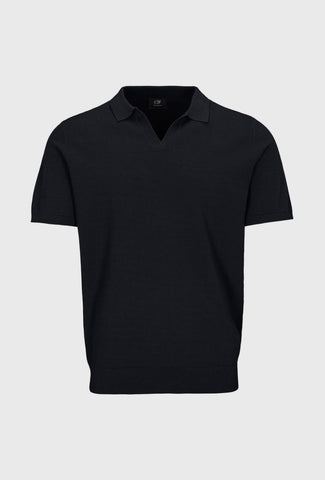 Klasyczna czarna koszulka polo z dekoltem typu v-neck