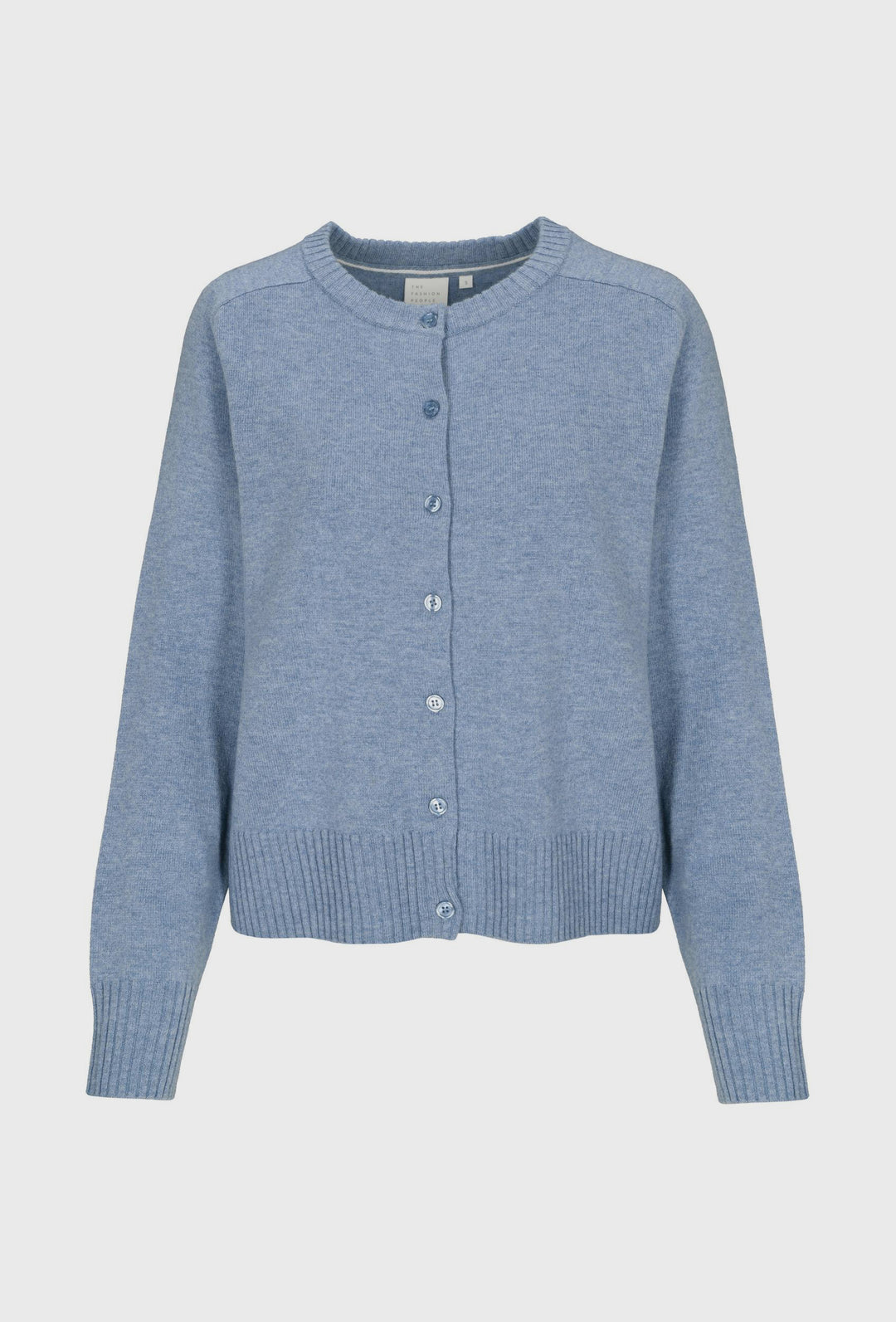 Niebieski kardigan zapinany na guziki