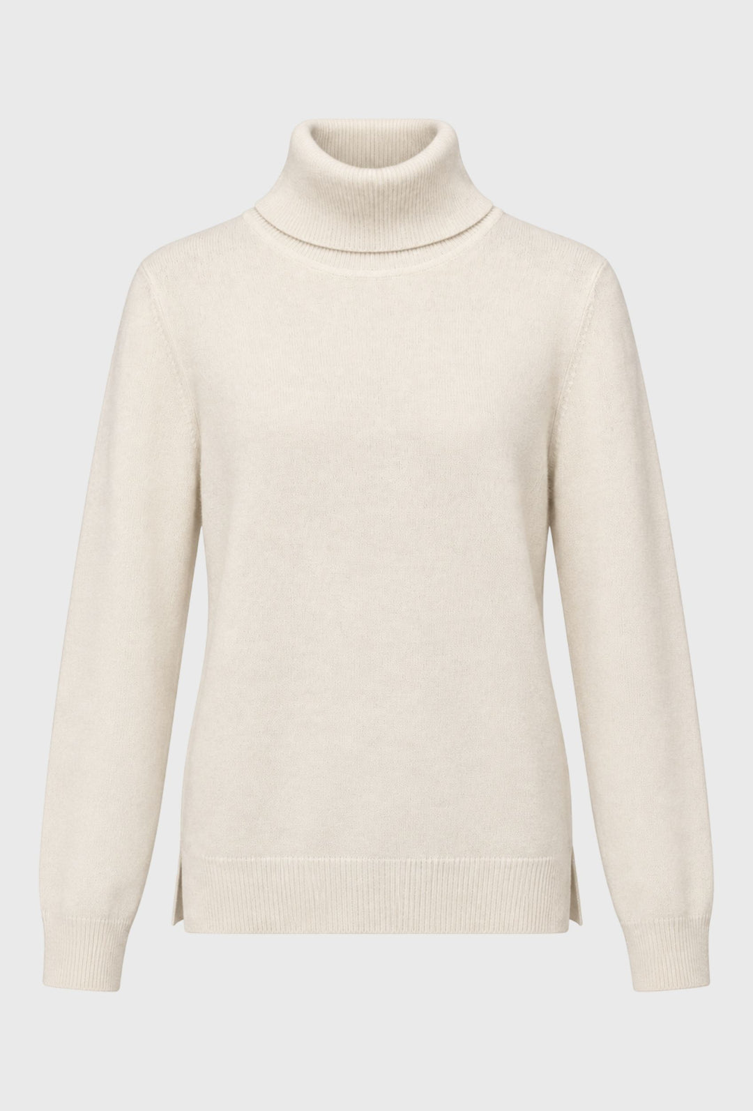 Sweter ecru z luźnym golfem miejskim