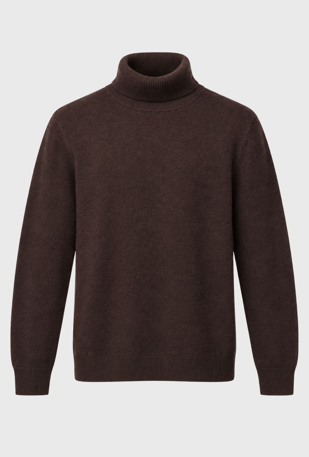 Brązowy sweter z golfem na co dzień