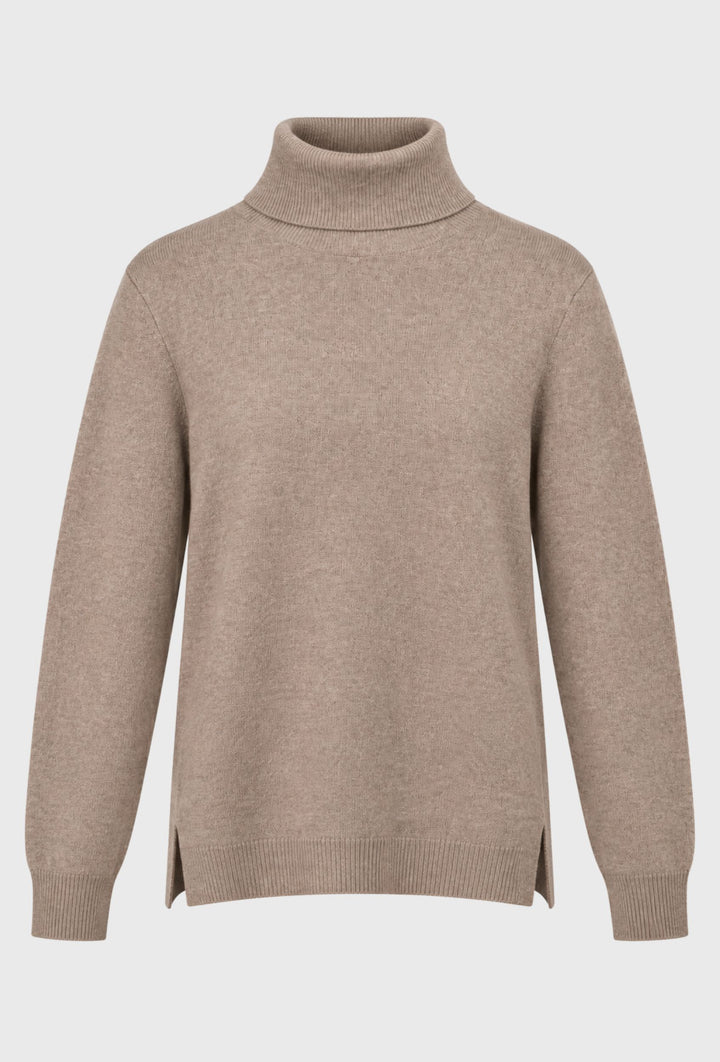 Sweter w kolorze taupe z golfem