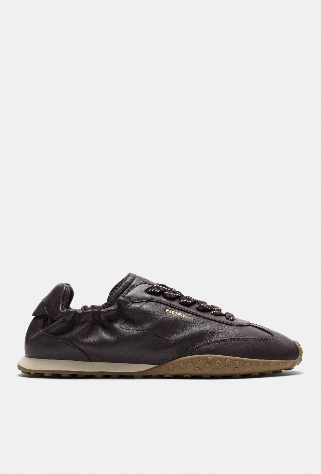 Ciemnobrązowe skórzane sneakersy HOFF z gumową podeszwą