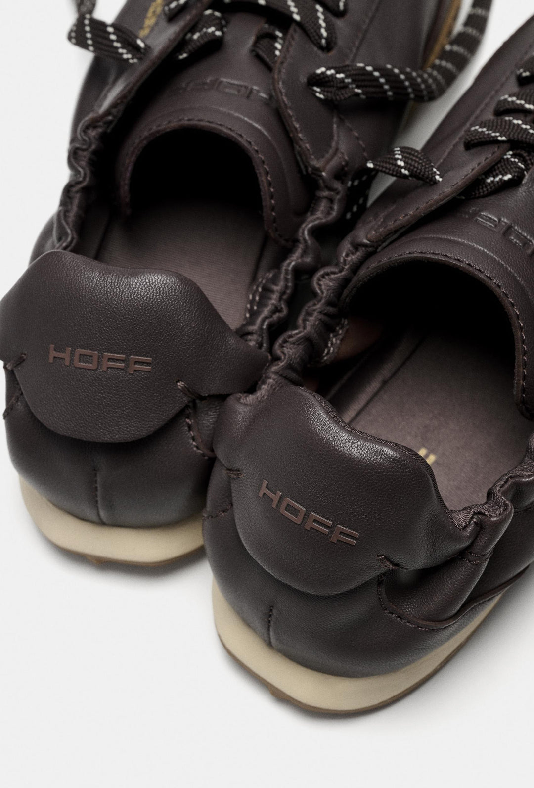 Ciemnobrązowe skórzane sneakersy HOFF z gumową podeszwą