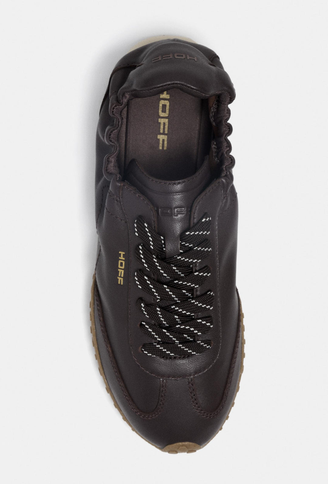 Ciemnobrązowe skórzane sneakersy HOFF z gumową podeszwą