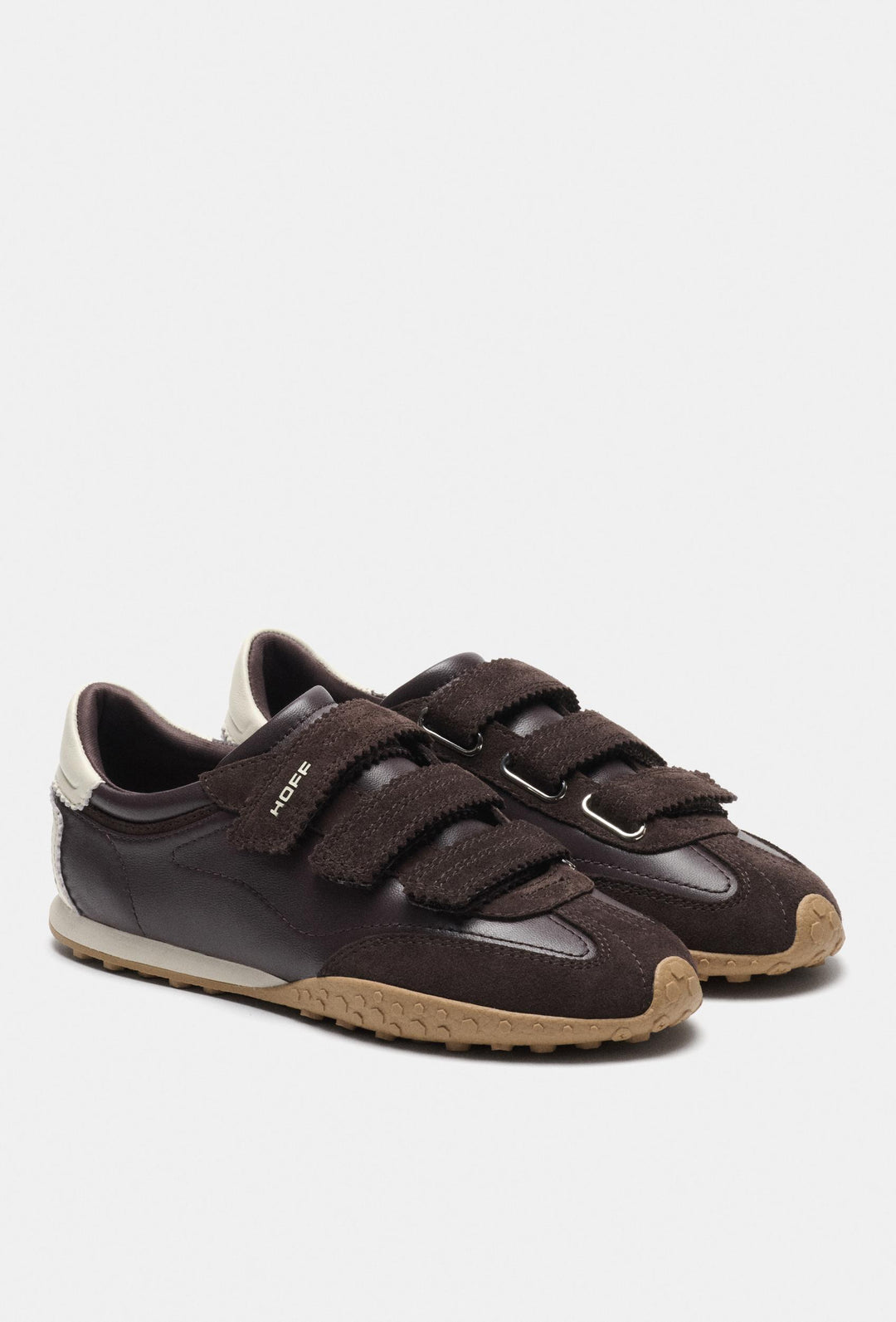 Brązowe sneakersy z zapięciem na rzepy HOFF