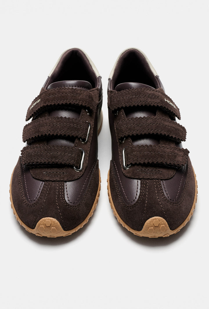 Brązowe sneakersy z zapięciem na rzepy HOFF