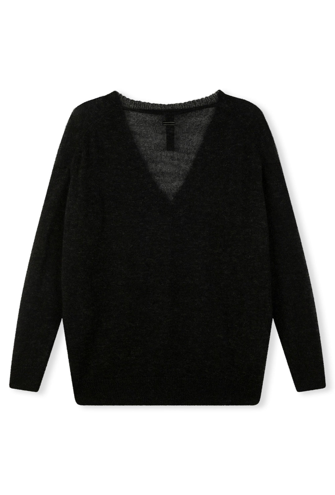 Czarny sweter z dekoltem w serek