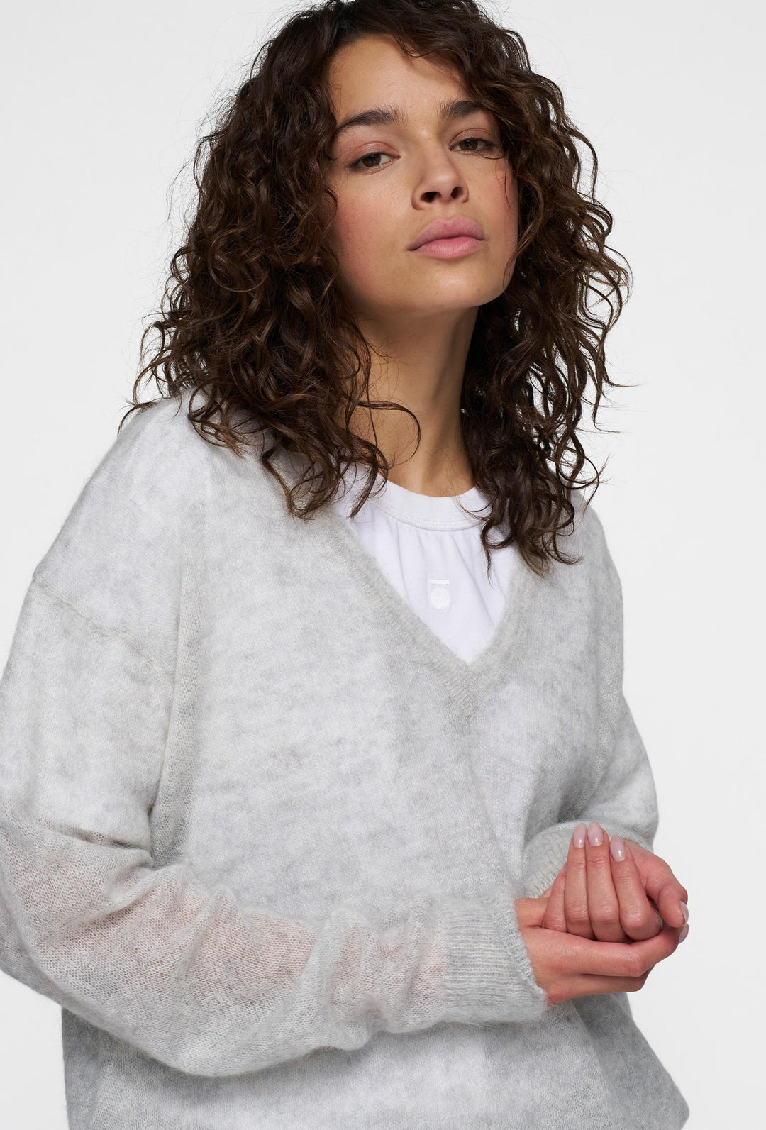 Cienki sweter z mieszanki wełny alpaka i merino