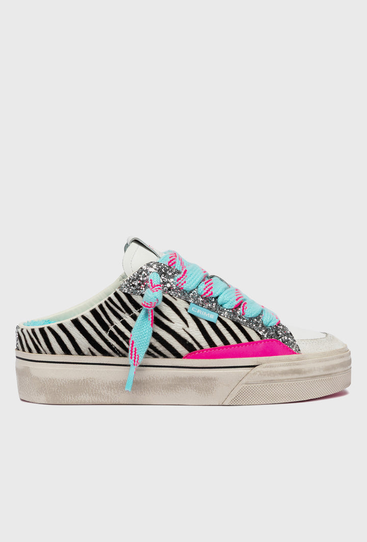 Sneakersy bez pięty Crime London w paski zebry