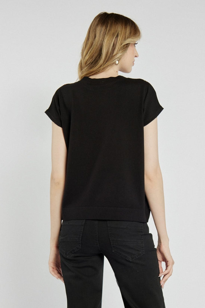 T-shirt w zwierzęcy wzór z kontrastowym tyłem