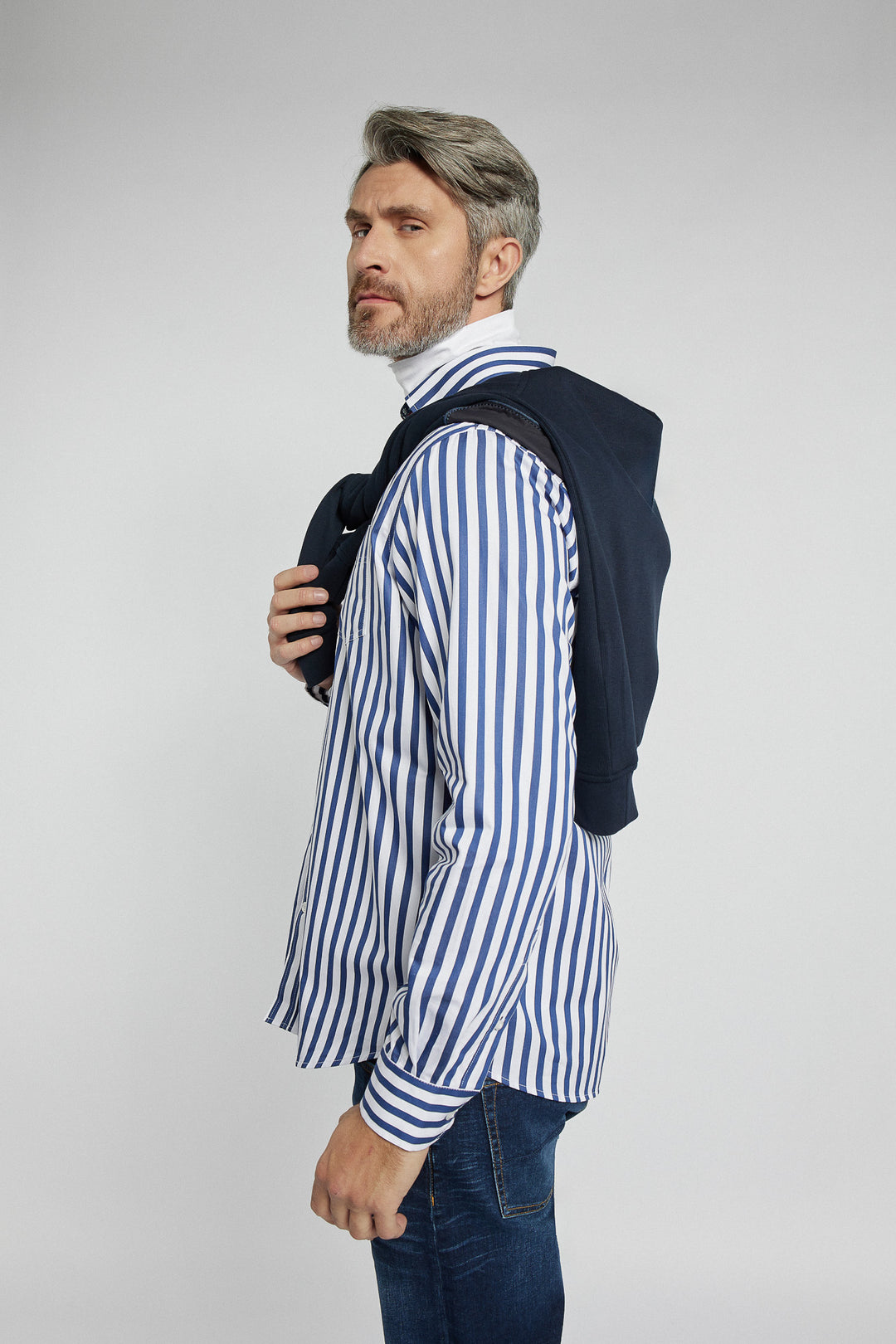 Koszula męska Campione Modern Fit w granatowe pasy