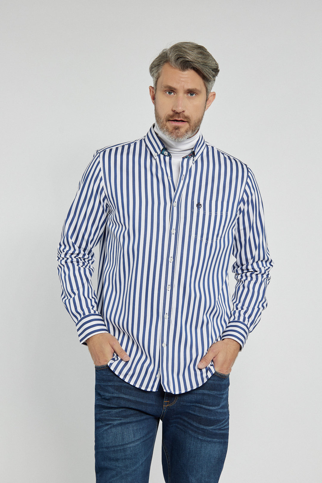 Koszula męska Campione Modern Fit w granatowe pasy