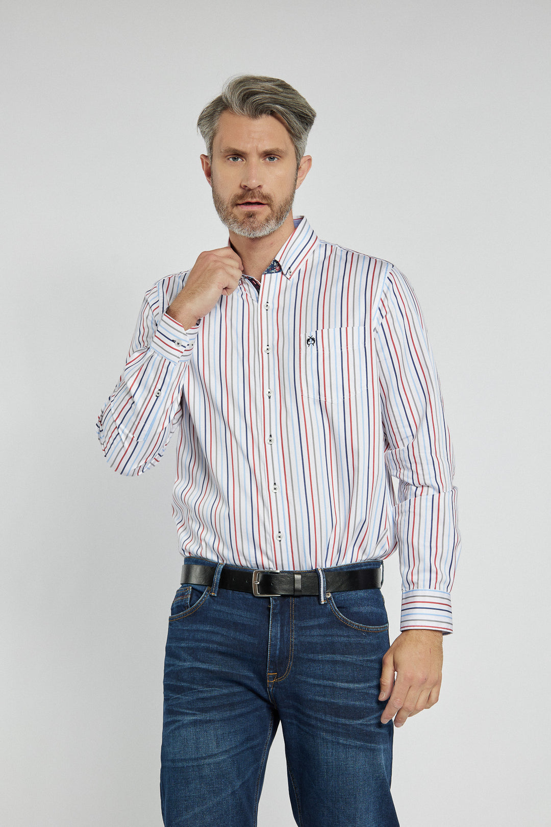 Koszula męska Campione Modern Fit w kolorowe pasy