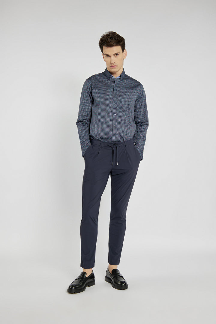Męska koszula Campione granatowa we wzory Modern Fit