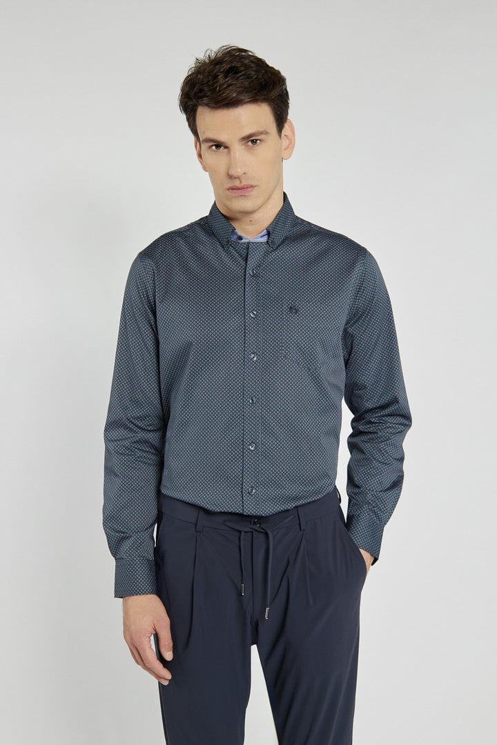 Męska koszula Campione granatowa we wzory Modern Fit